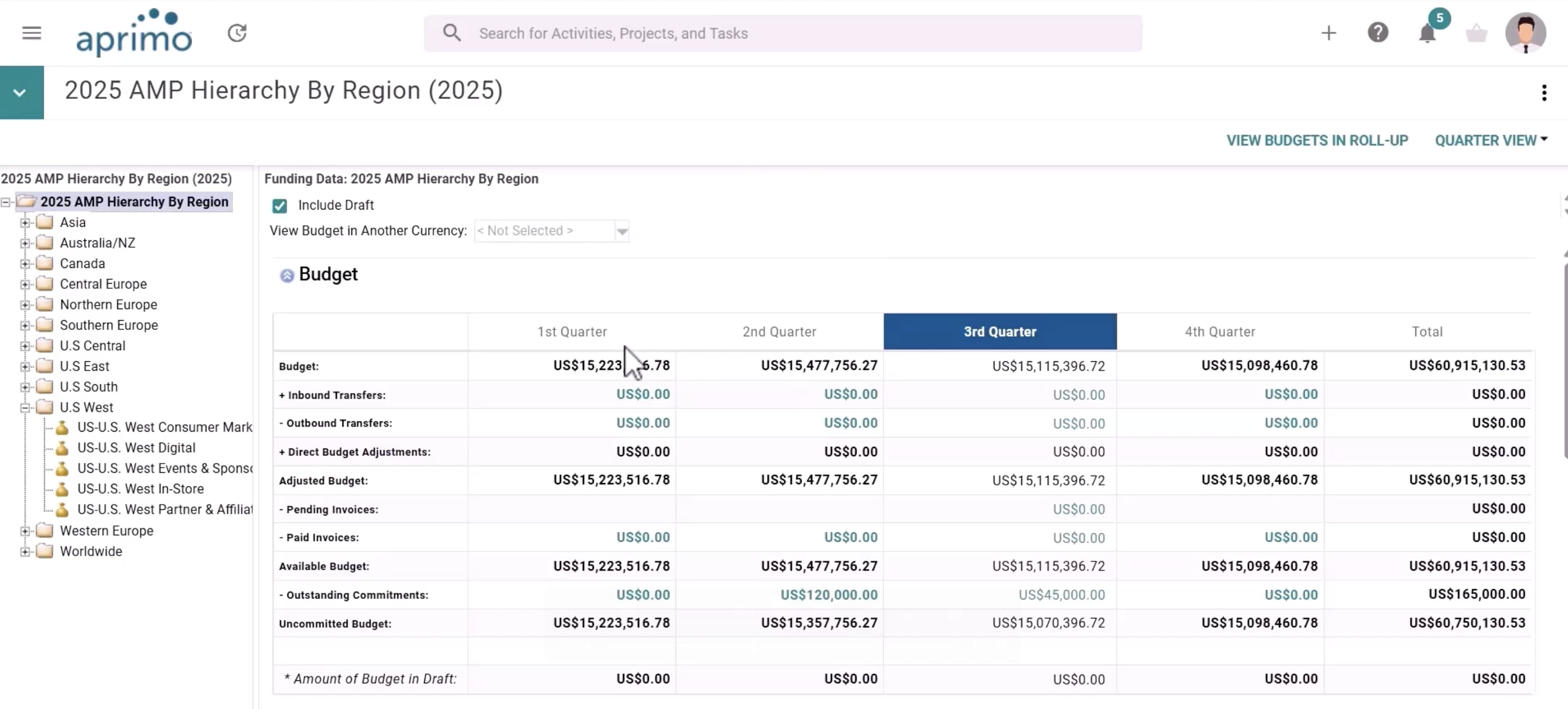 screenshot of Aprimo Spend